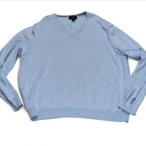 Brooks Brothers 346 Sweater Men's XL Blue Supima Cotton V-neck Pullover Preppy